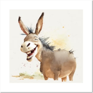 Happy Donkey Laughing Posters and Art